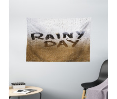 Blurred Rain Drops Photo Wide Tapestry