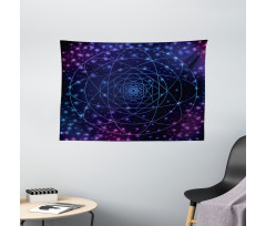 Outer Space Line Art Wide Tapestry