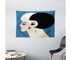 Bob Haircut Twin Ladies Wide Tapestry