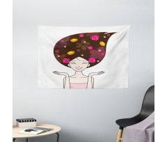 Anime Inspired Woman Wide Tapestry