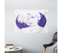 Monochrome Woman Wide Tapestry