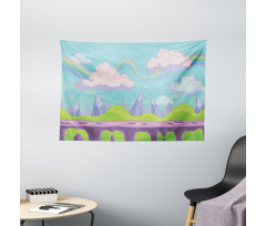 Abstract Fairy Tale Scene Wide Tapestry