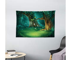 Trees and Butterflies Scenic Wide Tapestry