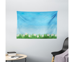 Blue Skies Blurred Background Wide Tapestry