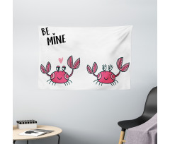 Funky Crab Couple and Heart Wide Tapestry