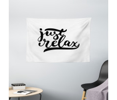 Minimalist Style Lettering Wide Tapestry