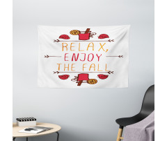 Autumn Concept Relax Enjoy Wide Tapestry