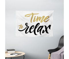 Coffee Time Conceptual Text Wide Tapestry