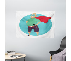 Super Grandpa with Hammer Wide Tapestry