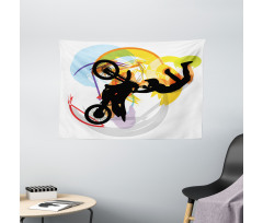 Motocross Rider Wide Tapestry