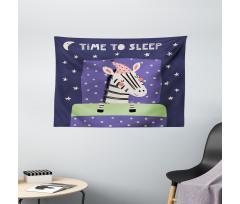 Sleeping Zebra in Nightcap Wide Tapestry