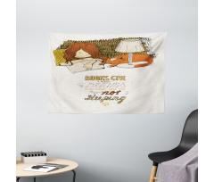 Books Give You Dreams Text Wide Tapestry