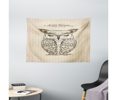 Sleeping Owl Dreams Wide Tapestry