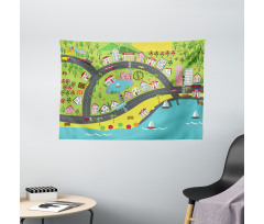 Landscape of Urban and Suburbs Wide Tapestry