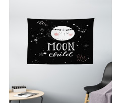 Cartoon Style Galaxy Concept Wide Tapestry