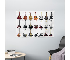 Guitars Rock and Jazz Wide Tapestry
