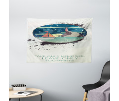 Lighthouse Sailboat Wide Tapestry