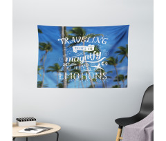 Travel Words Airplane Wide Tapestry