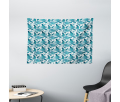Tropical Palm Leaves Wide Tapestry