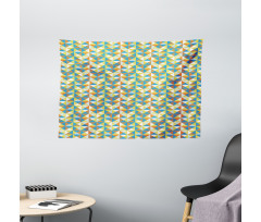Stripes and Dots Pattern Wide Tapestry