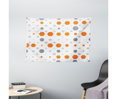 Abstract Hexagons Pattern Wide Tapestry