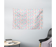 Colorful Pineapple Sketch Wide Tapestry