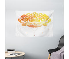 Lotus Flower in Boho Pattern Wide Tapestry