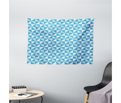 Grid Tile Triangle Shapes Wide Tapestry