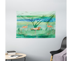 Nature and Birds Wide Tapestry