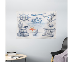 Adventure Tropical Island Wide Tapestry