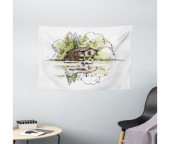 Lake House in the Forest Wide Tapestry