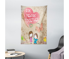 6 Years Together Words Tapestry