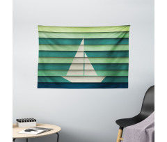 Paper Boat Design Nautical Wide Tapestry