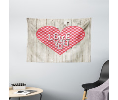 Valentines Day Themed Heart Wide Tapestry