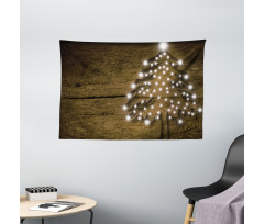 Bokeh Ornaments on Tree Wide Tapestry