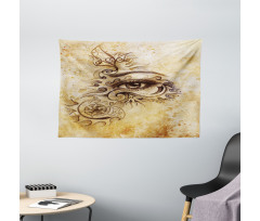 Traditional Hand Drawn Eye Wide Tapestry