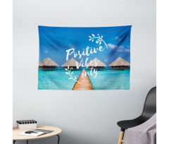 Positive Vibes Only Message Wide Tapestry