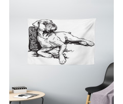 Animal Tribal Elements Wide Tapestry