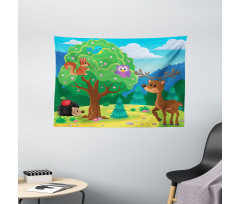 Funny Animals Wildlife Wide Tapestry