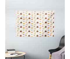 Baby Animals Watercolors Wide Tapestry