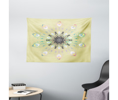 Round Whimsical Background Wide Tapestry