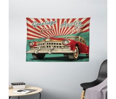 Retro American Classical Car Wide Tapestry