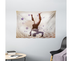 Pop Art Vintage Retro Style Wide Tapestry