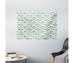 Whole Pears and Apple Slice Wide Tapestry