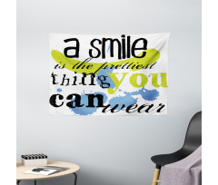 Uplifting Smile Happy Phrase Wide Tapestry