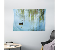 Black Swan on the Lake Wide Tapestry