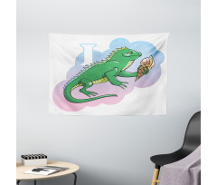 Animal in Nursery Cartoon Wide Tapestry