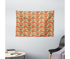Blossoming Romantic Flower Wide Tapestry