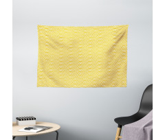 Hexagons Yellow Chevron Wide Tapestry