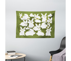 Funny Cartoon Easter Animal Wide Tapestry